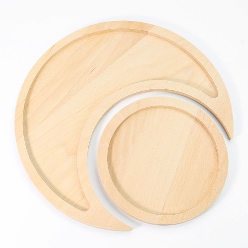 Assiette À Dessert En Forme De Lune Et De Soleil En Bois, Plat À Dessert, Assiette Décorative En Cristal, Bol, Fournitures De Fête Eid Mubarak