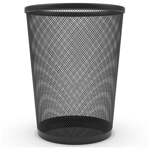 Corbeille à Papier Circulaire en Noire, Poubelle en MéTal pour Cuisine, Bureaux à Domicile, Dortoirs, Chambres à Coucher 1 Paquet