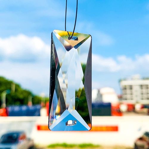 Cloche À Vent Rectangulaire En Cristal, Pendentif En Verre, Fabricant D'arc-En-Ciel, Lampe En Cristal À Prisme, Pendentif De Fête De Cour De Mariage, Bricolage, 2 Pièces, 5 Pièces