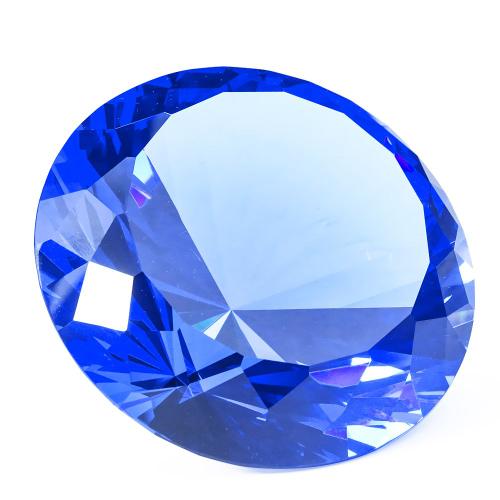 Muy Bien ? décoration de mariage en cristal bleu brillant, 100mm, en forme de diamant, presse-papier, pour la maison, cadeaux de la saint-valentin