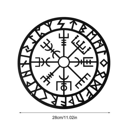 Acheter Décor mural en métal Viking, Runes et symboles de la mythologie  nordique, signe de décoration intérieure de maison, ornement de forme ronde