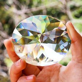 Décoration de lustre en cristal transparent, prisme rond, attrape