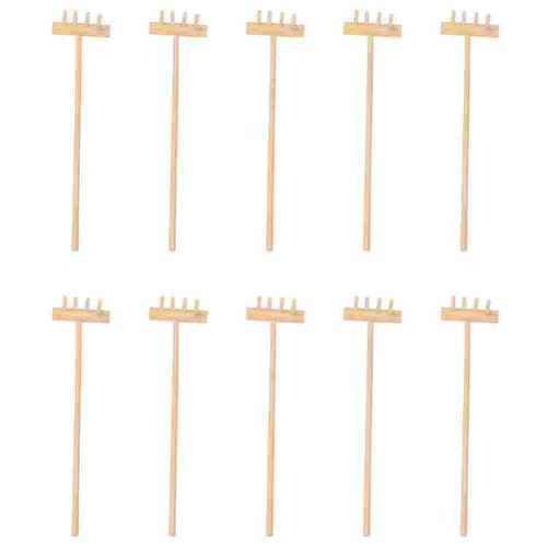 Brittop-Mini Râteau De Jardin Vermont, Accessoires De Bijoux, Outils De Méditation, Bonsaï, Bac À Sable, Jouets En Bois, 10 Pièces