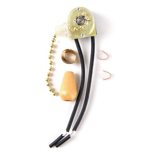 Interrupteur à chaîne suspendue en métal/bois pour lampe, 3a, à tirette, doré/chromé, accessoires muraux/de Table/sol, DIY, 250V