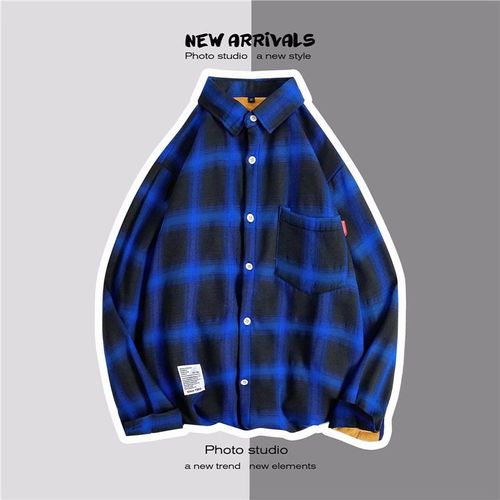 Automne Et Hiver Chemise A Carreaux Marque A La Mode Pour Hommes Plus Velours Épais Chemise Chaude Tendance Lâche Décontracté Couple Tout Match Manteau