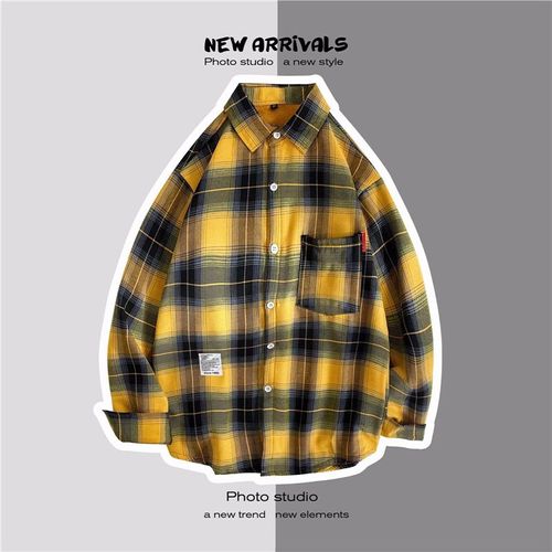 Automne Et Hiver Chemise A Carreaux Marque A La Mode Pour Hommes Plus Velours Épais Chemise Chaude Tendance Lâche Décontracté Couple Tout Match Manteau