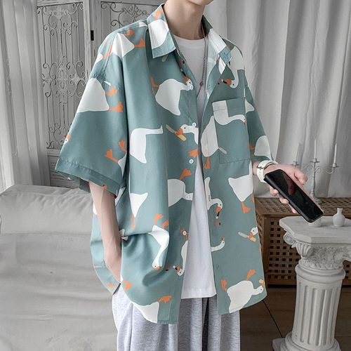 Été Style Chemise Hommes A Manches Courtes Ins Tendance Ample Chemise A Manches Longues Hommes Chic Tres Féerique Vetements