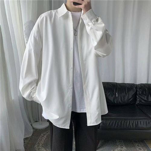 Automne Décontracté Lâche Chemise Hommes A Manches Longues A La Mode Beau All-Match Chemise Hommes Preppy Chemise Hommes