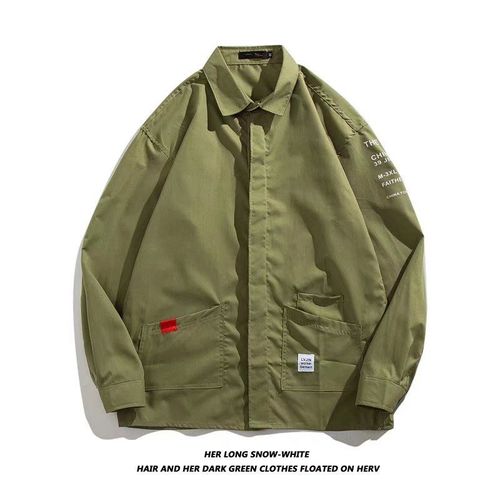 Chemise A Manches Longues Pour Hommes Version Coréenne De La Tendance Ample Ruffian Belle Chemise D'outillage Ins Marque A La Mode Année Printemps Veste De Style