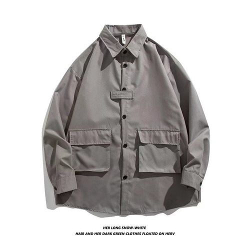 Chemise A Manches Longues Pour Hommes Version Coréenne De La Tendance Ample Ruffian Belle Chemise D'outillage Ins Marque A La Mode Année Printemps Veste De Style