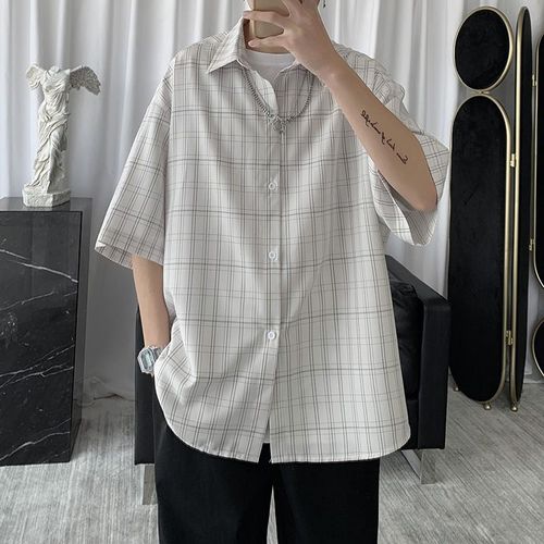 Chemise A Carreaux A Manches Courtes Pour Hommes