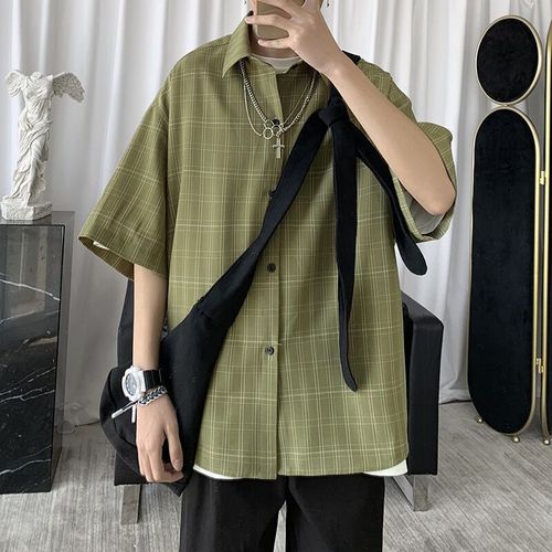 Chemise A Carreaux A Manches Courtes Pour Hommes