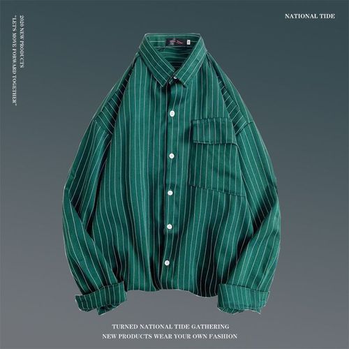 Chemise A Carreaux Style Coréen Pour Hommes Chemise Décontractée A La Mode Printemps Et Automne Style De Marque De Marée Rétro Versatile Veste Ample A Manches Longues