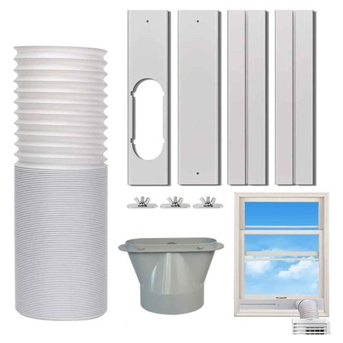 Kit de déflecteur de fenêtre de climatiseur universel,accessoires de tuyau d'accès télescopique,tuyau d'aération de ventilateur,connecteur de tube de plaque market - Type Baffle Kit #C