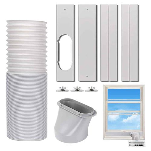 Kit de déflecteur de fenêtre de climatiseur universel,accessoires de tuyau d'accès télescopique,tuyau d'aération de ventilateur,connecteur de tube de plaque market - Type Baffle Kit #D