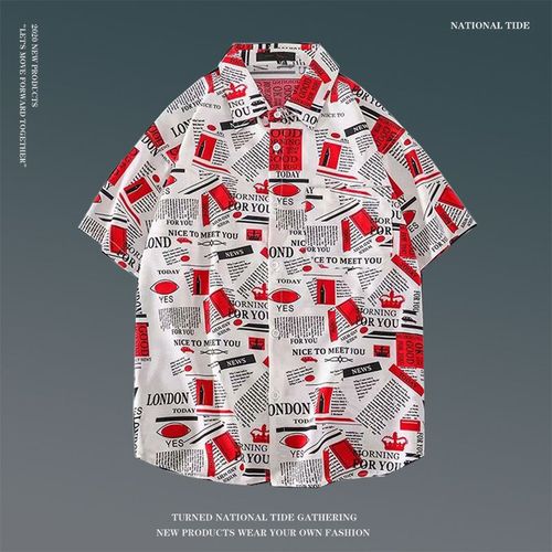 Japonais Ins Style Été Chemise A Fleurs A Manches Courtes Hommes Et Femmes Rétro Ruffian Beau Couple De Plage Hawaienne Chemise Ample