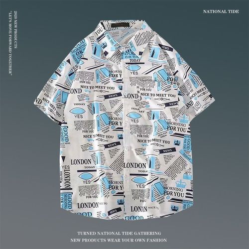 Japonais Ins Style Été Chemise A Fleurs A Manches Courtes Hommes Et Femmes Rétro Ruffian Beau Couple De Plage Hawaienne Chemise Ample