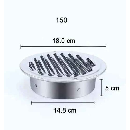 Grille d'aération murale en acier inoxydable 201,grilles de ventilation rondes extérieures,capot de conduit de ventilation,capuchon d'aération durable,75mm - Type 150MM