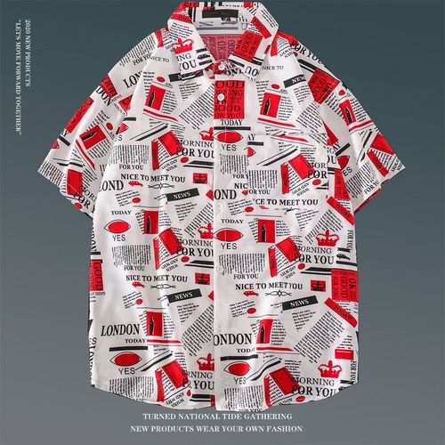 Été Vintage Floral Ample Chemise A Manches Courtes Mâle Ins Japonais Style Hawaien Couple Fleur Chemise De Plage