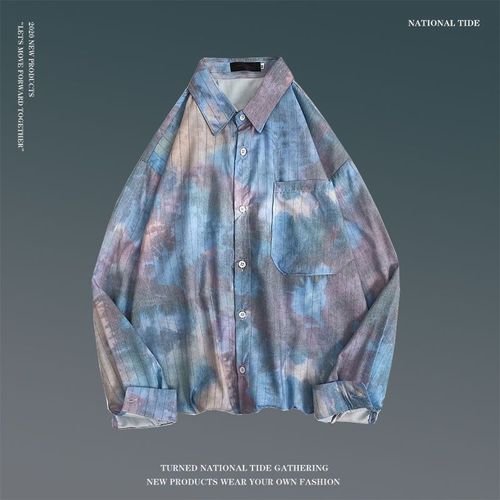 Été Et Automne Vent Fleur Chemise Hommes Et Femmes Section Mince Lâche Creme Solaire Chemise A Manches Longues Rétro Top Coat