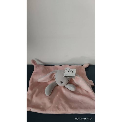 Doudou Plat Lapin Rose Étoiles Simba