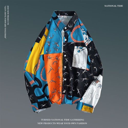 Été Et Automne Vent Fleur Chemise Hommes Et Femmes Section Mince Lâche Creme Solaire Chemise A Manches Longues Rétro Top Coat