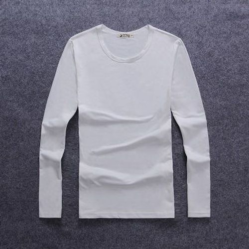 T-Shirt A Manches Longues Pour Hommes En Soie De Lait, Plus La Graisse, Plus La Taille Chemise A Fond Mince Automne Section Mince T-Shirt A Col En V A La Mode Couleur Unie