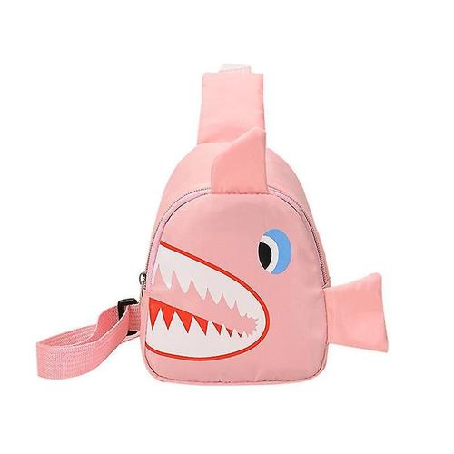 Amour à la mode épaule enfants sac à bandoulière zippable wasit sac dessin animé requin imprimé enfants poitrine sac cartable