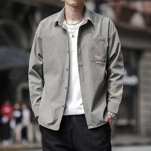 Chemise A Manches Longues Garçons Manteau Mince Printemps Et Automne Nouvelle Chemise D'outillage Beau Ruffian Tendance Coréenne Vetements Décontractés