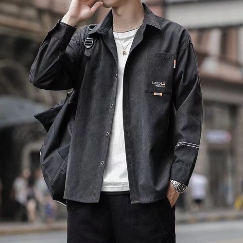 Chemise A Manches Longues Garçons Manteau Mince Printemps Et Automne Nouvelle Chemise D'outillage Beau Ruffian Tendance Coréenne Vetements Décontractés
