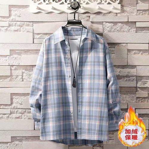 Chemise Chaude Pour Hommes Automne Et Hiver A Carreaux Plus Chemise Épaisse En Velours A Manches Longues Style Veste Décontractée Pour Jeunes