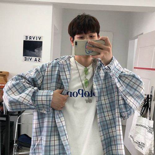 Chemise A Carreaux Pour Hommes A Manches Longues Été Section Mince Conception Chemise De Niche Printemps Et Automne Ruffian Beau Manteau Tendance Ins Vetements