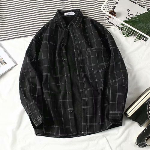 Automne Et Hiver Style A Manches Longues Plus Velours Épais Chemise Hommes Version Coréenne De Ins Lâche Décontracté Tendance Chemise Veste