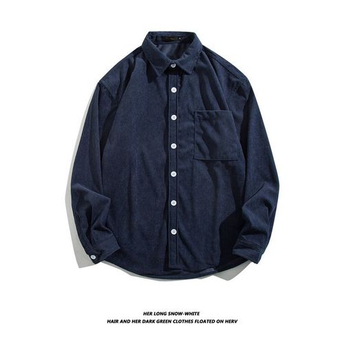 Velours Côtelé Rétro A Manches Longues Chemise Hommes Style Coréen A La Mode Belle Chemise Printemps Et Automne Lâche All-Match Manteau Veste