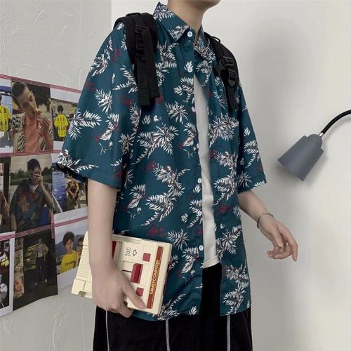 Chemise A Fleurs Hawaiennes Chemise Pour Hommes D'été Pour Hommes A Manches Courtes Saveur De Rétro Hommes Et Femmes En Coton Demi-Manches Lâches Quelques Hauts