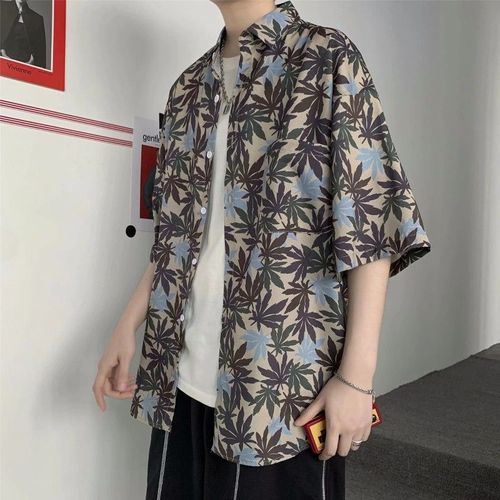 Chemise A Fleurs Hawaiennes Chemise Pour Hommes D'été Pour Hommes A Manches Courtes Saveur De Rétro Hommes Et Femmes En Coton Demi-Manches Lâches Quelques Hauts