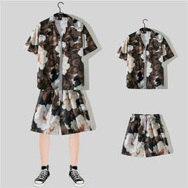 Peinture A L'huile Rétro Grande Oie Pleine Impression Chemise A Manches Courtes Hommes Et Femmes Lâche Vent Paresseux Ruffian Beau Chemise Couple Veste Décontractée