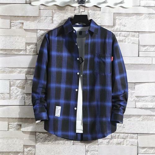 Chemise A Carreaux Hommes A Manches Longues Style Coréen Ample A La Mode Beau Manteau Grande Taille Printemps Et Été Nouvelle Chemise Pour Hommes