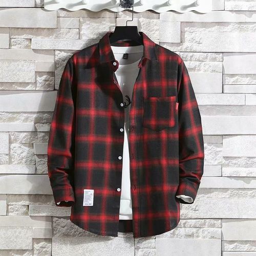 Chemise A Carreaux Hommes A Manches Longues Style Coréen Ample A La Mode Beau Manteau Grande Taille Printemps Et Été Nouvelle Chemise Pour Hommes