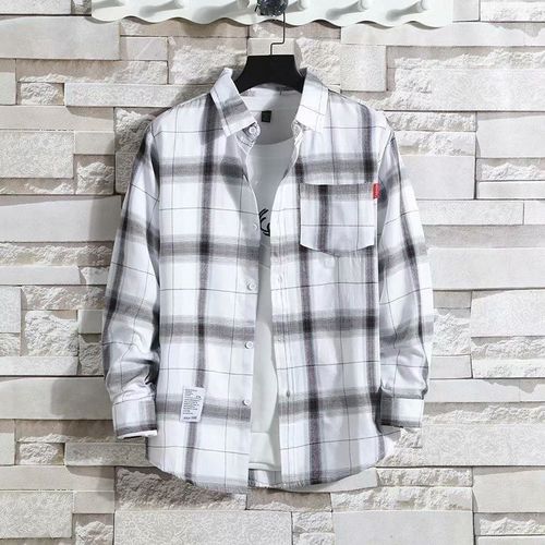 Chemise A Carreaux Hommes A Manches Longues Style Coréen Ample A La Mode Beau Manteau Grande Taille Printemps Et Été Nouvelle Chemise Pour Hommes
