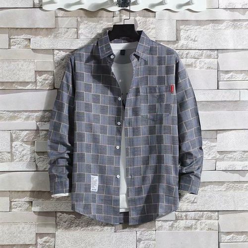 Chemise A Carreaux Hommes A Manches Longues Style Coréen Ample A La Mode Beau Manteau Grande Taille Printemps Et Été Nouvelle Chemise Pour Hommes