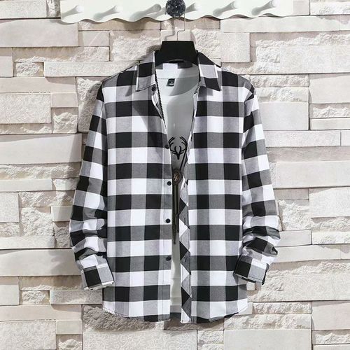 Chemise A Carreaux Hommes A Manches Longues Style Coréen Ample A La Mode Beau Manteau Grande Taille Printemps Et Été Nouvelle Chemise Pour Hommes
