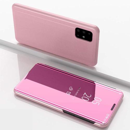 Couverture De Miroir Coque Pour Samsung Galaxy A51 Smart Mirror Cover Étui En Cuir Flip Miroir Case Cuir Etui Pour Samsung Galaxy A51 Or Rose