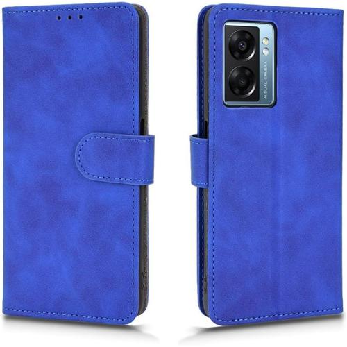 Coque Pour Oppo A57 4g Etui, Protection Housse Premium Pu/Tpu Cuir Flip Portefeuille Ave Magnétique Carte Fentes Stand Fonction , Bleu