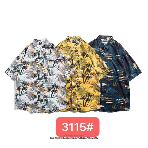 Chemise A Manches Courtes Pour Hommes Japonais A La Mode Et Belle Série De Sel Pour Hommes D'été Nouvelle Chemise Ample A La Mode Ins Couple