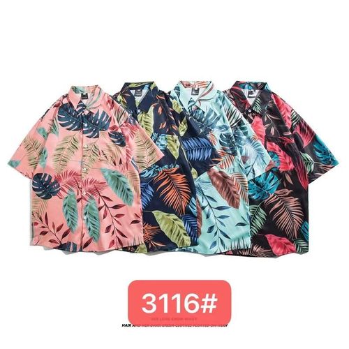 Chemise A Manches Courtes Pour Hommes Japonais A La Mode Et Belle Série De Sel Pour Hommes D'été Nouvelle Chemise Ample A La Mode Ins Couple
