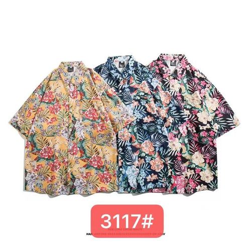 Chemise A Manches Courtes Pour Hommes Japonais A La Mode Et Belle Série De Sel Pour Hommes D'été Nouvelle Chemise Ample A La Mode Ins Couple