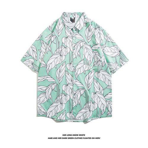 Chemise A Manches Courtes Pour Hommes Japonais A La Mode Et Belle Série De Sel Pour Hommes D'été Nouvelle Chemise Ample A La Mode Ins Couple