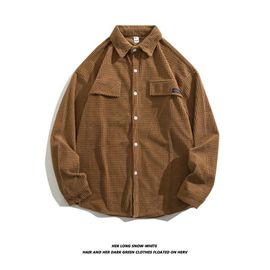 Chemise En Velours Côtelé De Style Américain Veste Hommes Printemps Ample Tout-Match Vetements Nouvel An A La Mode Couple Hauts Veste