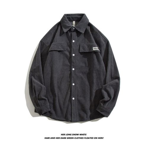 Chemise En Velours Côtelé De Style Américain Veste Hommes Printemps Ample Tout-Match Vetements Nouvel An A La Mode Couple Hauts Veste